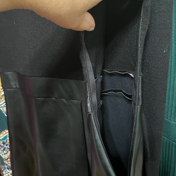 NWT By &By Womens Long Sleeve Black Pleather skirt dress Size M - Picture 8 of 9